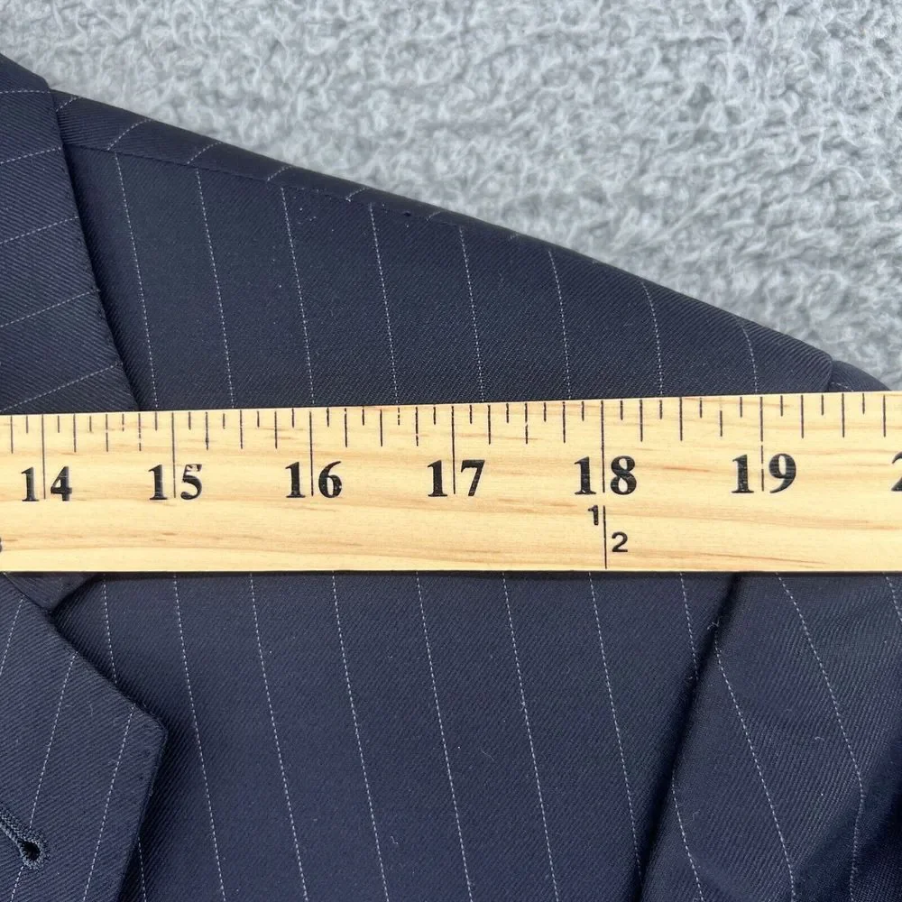 Jos. A. Bank Signature Gold Mens Blazer Black Striped Suit Jacket Sport Coat 43R